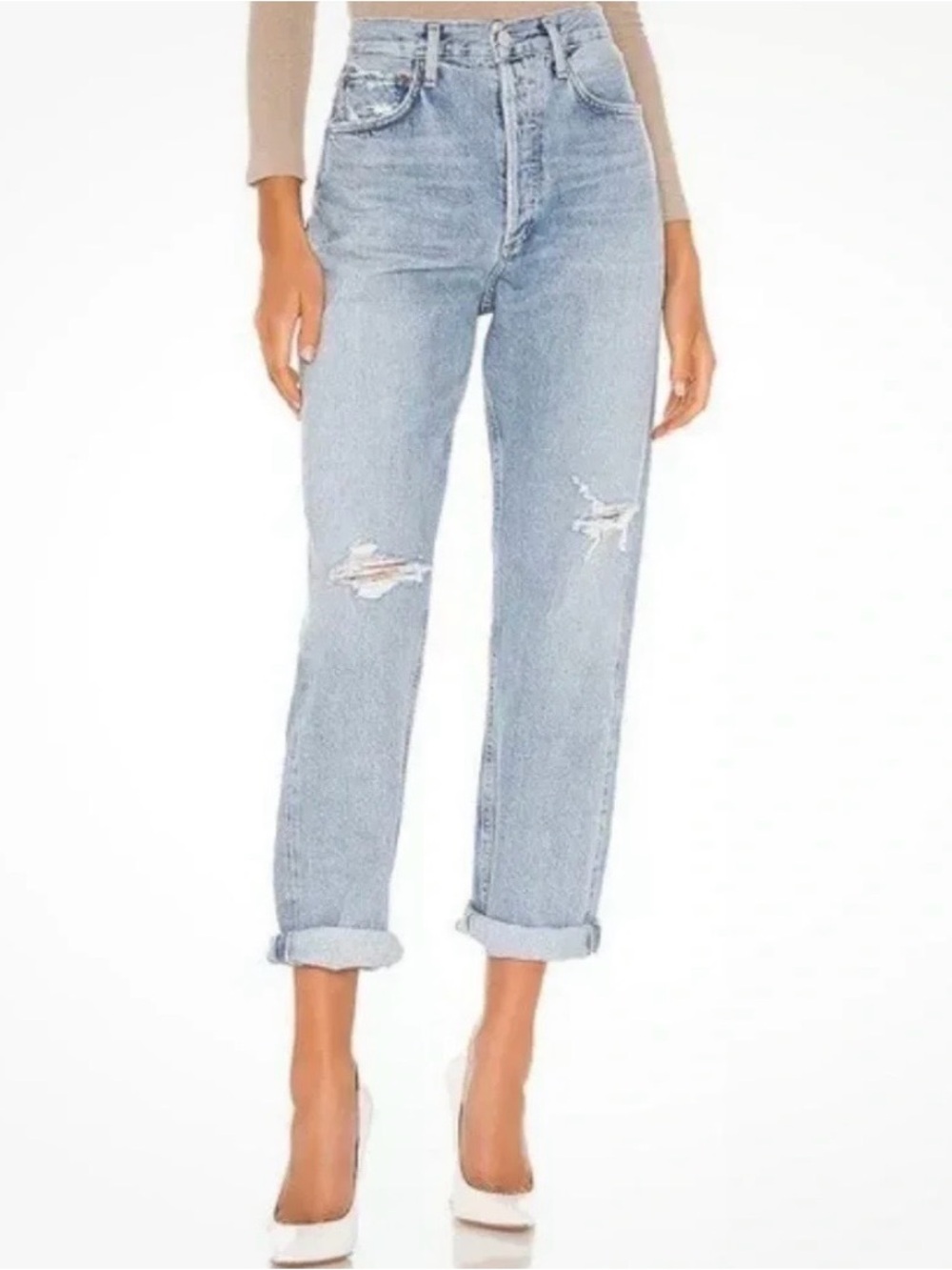 AGOLDE 90s High Rise Straight Crop Jeans 25 A069C-1141 Organic Cotton Denim